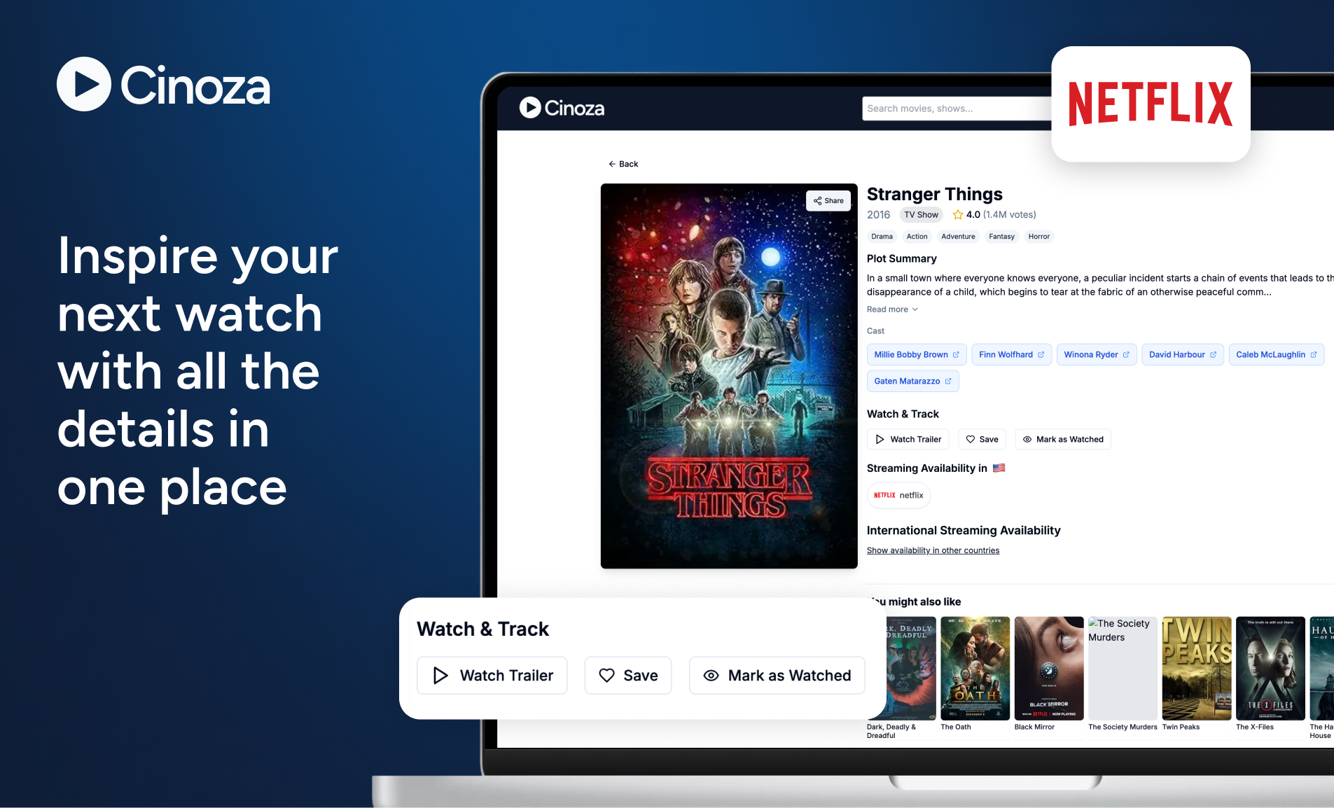 Detailed media information and streaming availability